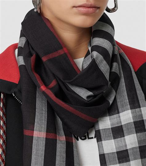 net a porter burberry scarf|burberry check wool scarf.